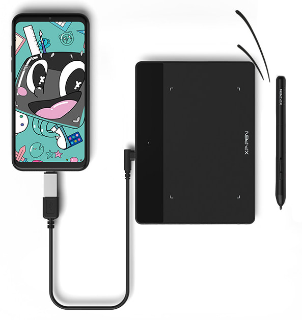 xp-pen deco fun drawing tablet support connect with android phones
